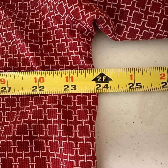 Toscano red and white patterned silk top - Picture 6 of 8